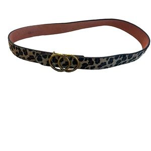 Cheetah Patterned Belt with Gold Hardware